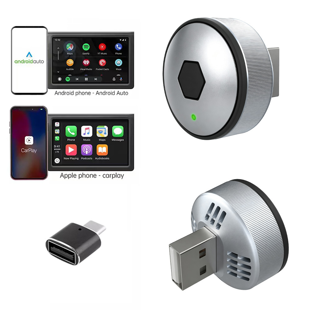 Cross-border one-click switching new carplay box Android two-in-one box wireless adapter for in-car connectivity