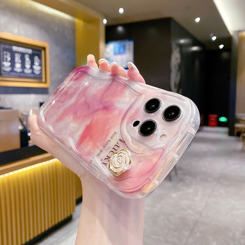 Capa protetora para iPhone 17, 16, 15, 14, 13, 12, 11 Pro, Pro Max Plus 14, modelo 15 Pro Max, com estampa 3D de camélia e bordas curvas._voghion.com