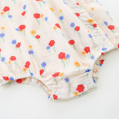 Idea Girls  Summer Newborn Baby Thin Cotton Jumpsuit Baby Sleeveless Triangular Bag Fart Clothes 3106