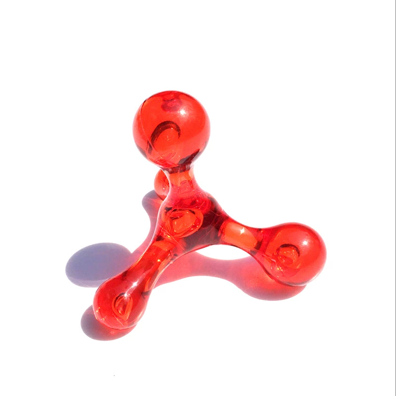 Hand Massager, Compact 4-Ball Portable Design, Transparent Colors, 10.3×8.5×7.4 cm, 59 g