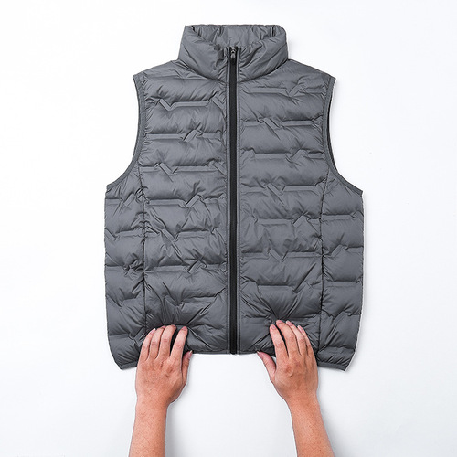 Men's Autumn/Winter New Fleece Vest Outdoor Graphene Heating Vest Thin Down Jacket Men