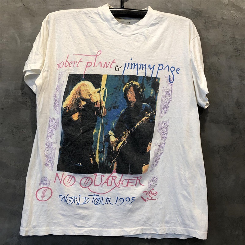 Led Zeppelin Zippelin portrait vintage retro short sleeve American street trend texture T-shirt