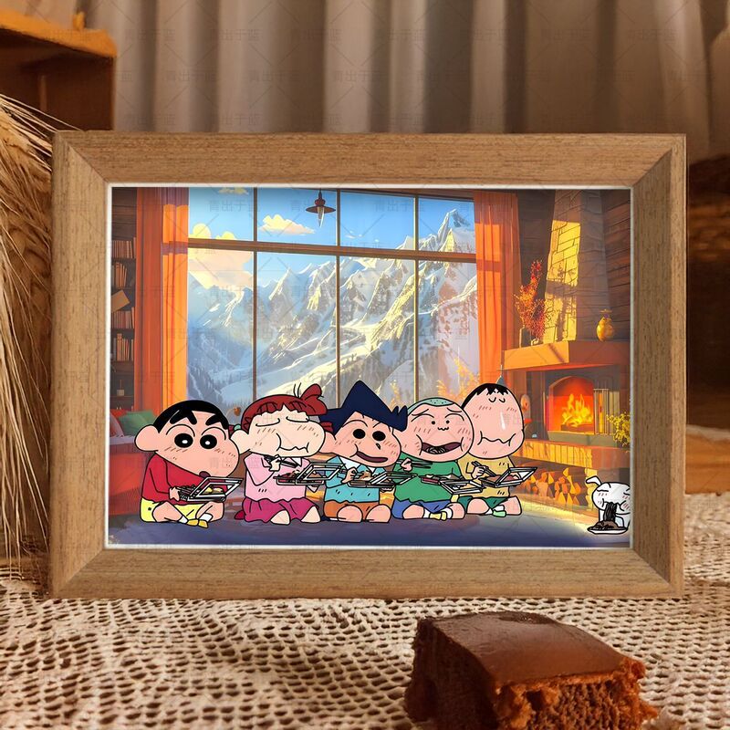 Crayon Shin-Chan Series Childhood Animation Decorative Photo Frame Niche Two-Dimensional Bedroom Room Decorations for Children
