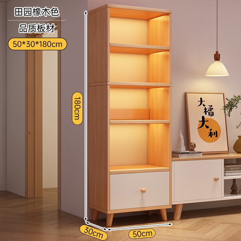 Estante de libros Estante de piso Gabinete doméstico Salón contra la pared Gabinete de exhibición del dormitorio Gabinete de televisión junto al armario de almacenamiento