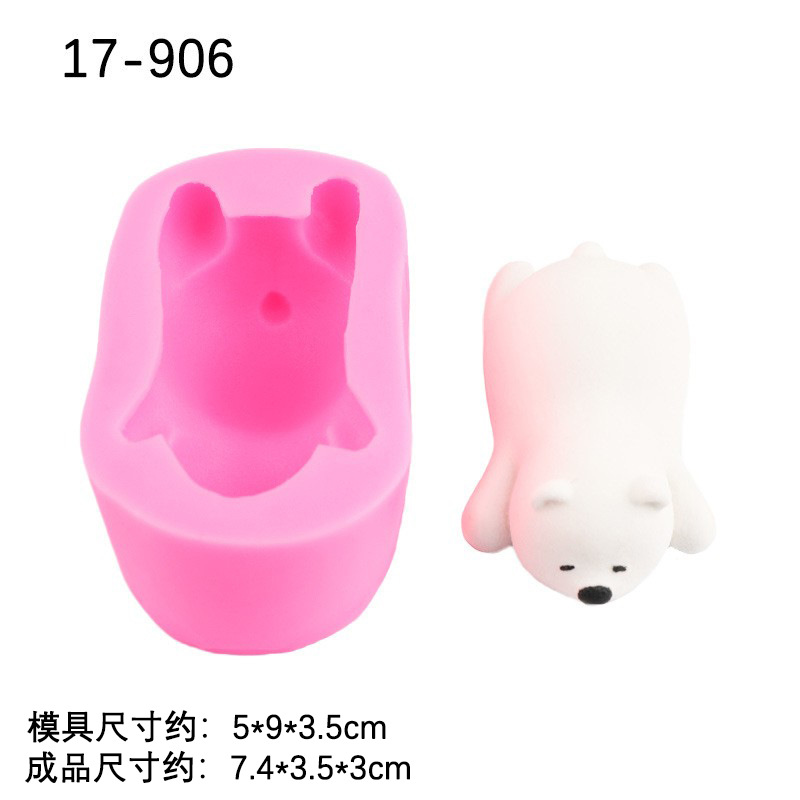 Tres Oso Polar molde de silicona mentira oso creativo pastel chocolate decoración modelo vela aromaterapia epoxi