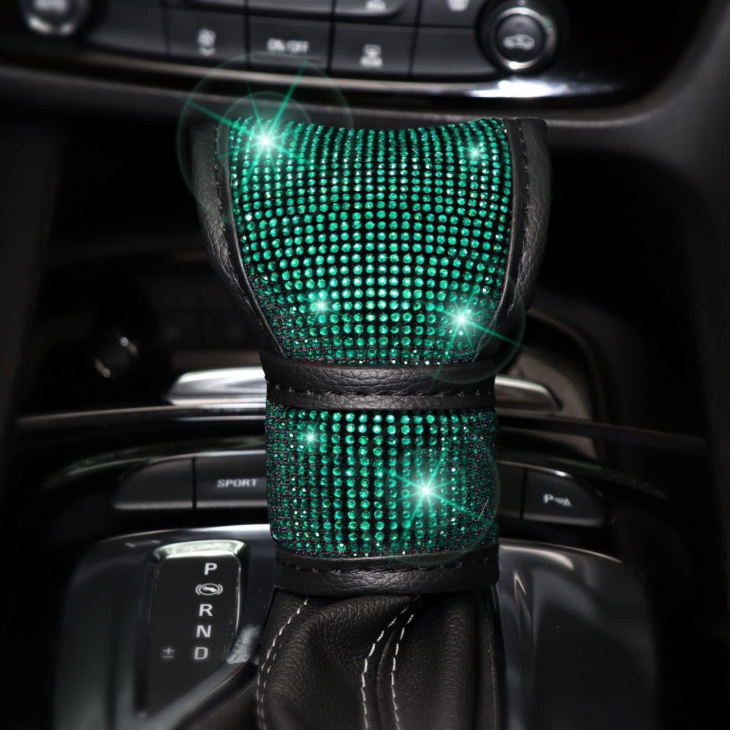 Car Handlebar Cover with Diamonds, Handbrake Gear, Seat Belt Shoulder Cover, Hot Diamond Handlebar Cover, Decorative Universal Full Diamond Steering Wheel Cover