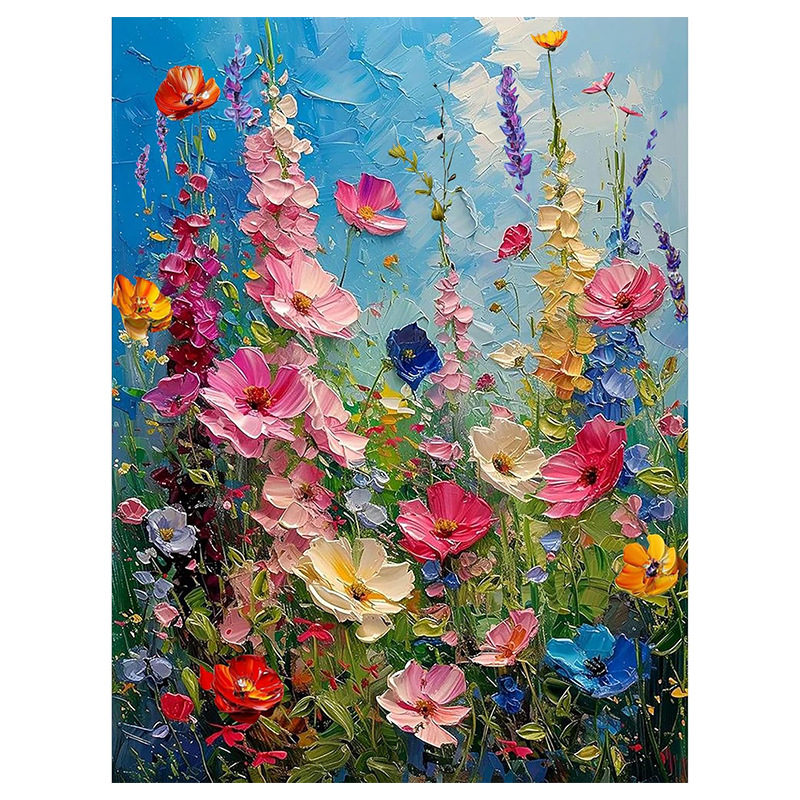DIY Digital Oil Painting Flower Hand-Painted Painting 2025 New Room Bedroom Decoration Painting Coloring Living Room Hanging Painting