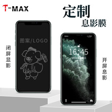 适用iPhone14卡通潮影钢化膜苹果13ProMax全屏12息影膜图案设计