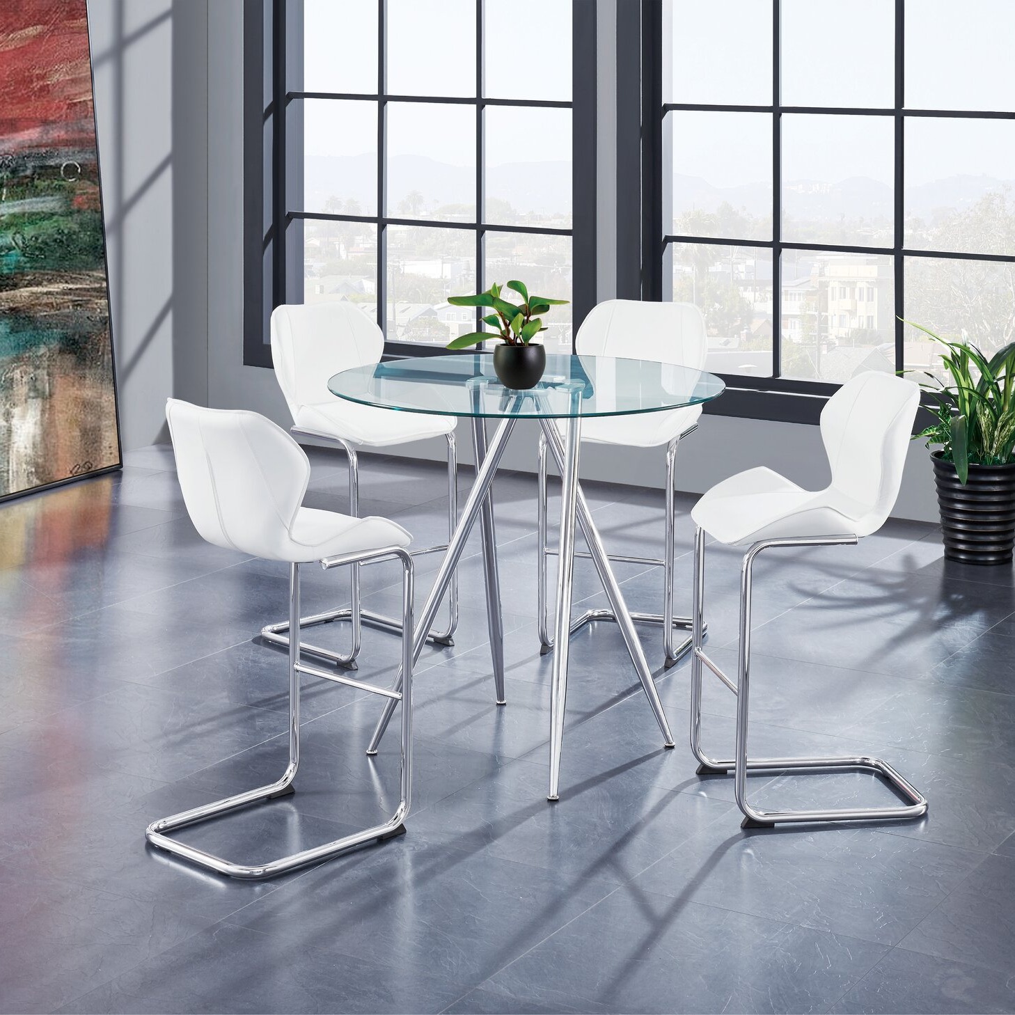 Mesa de comedor de comercio exterior de mesa de comedor de mesa de vidrio templado simple moderno mesa de comedor mesa y silla mesa redonda transparente image 3