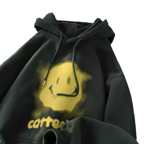 Men's Hooded Sweatshirt Autumn/Winter American Retro Heavyweight Fleece Casual Outerwear Brand Fashion Loose Sweatshirt