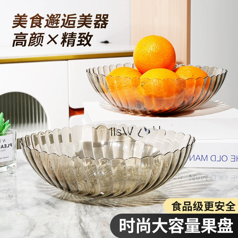 Легкая роскошная полосатая тарелка с фруктами прозрачная, изысканная тарелка с закусками