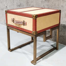 美式复古床头柜酒店会所KTV服装店售楼部咖啡厅工业风帆布茶几