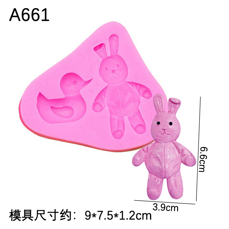 Orejas de conejo arco dibujos animados conejo pato molde silicona hornear decoración chocolate fondant Accesorios