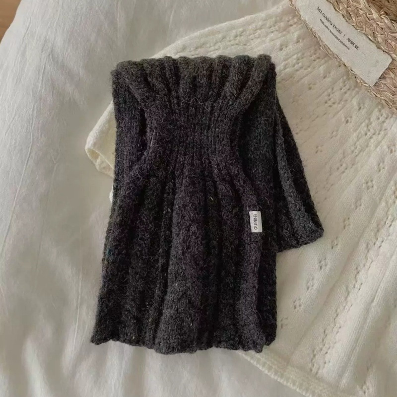 Cuello Tejido Cruzado 100% Lana Cálido para Cuello