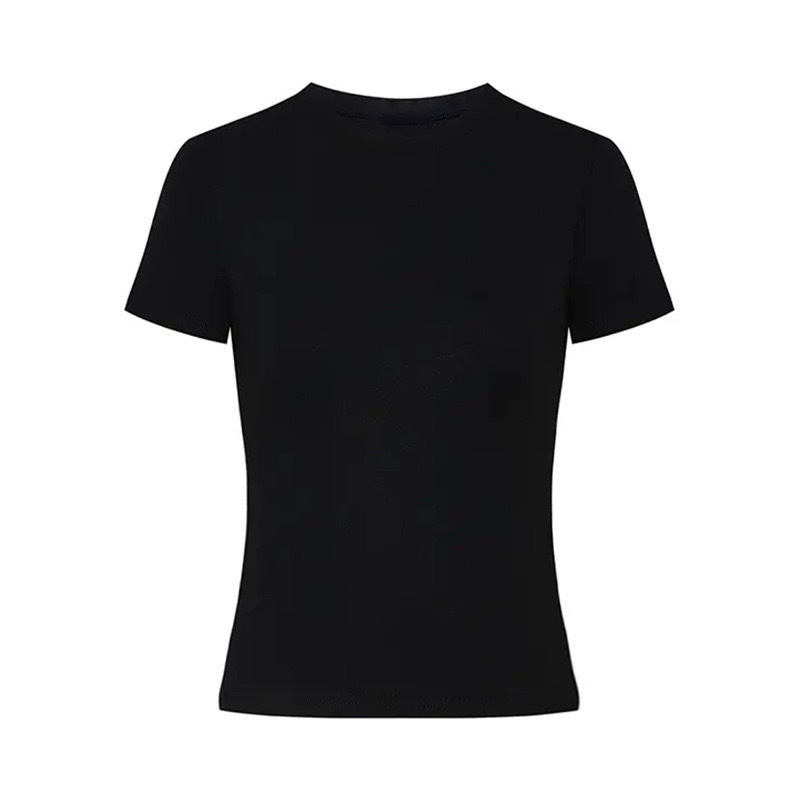 2026 camiseta de hombro de verano blanca de manga corta de mujer delgada camiseta de base corta de verano nuevo cuello redondo image 8