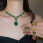 晚宴撞色小众花朵项链