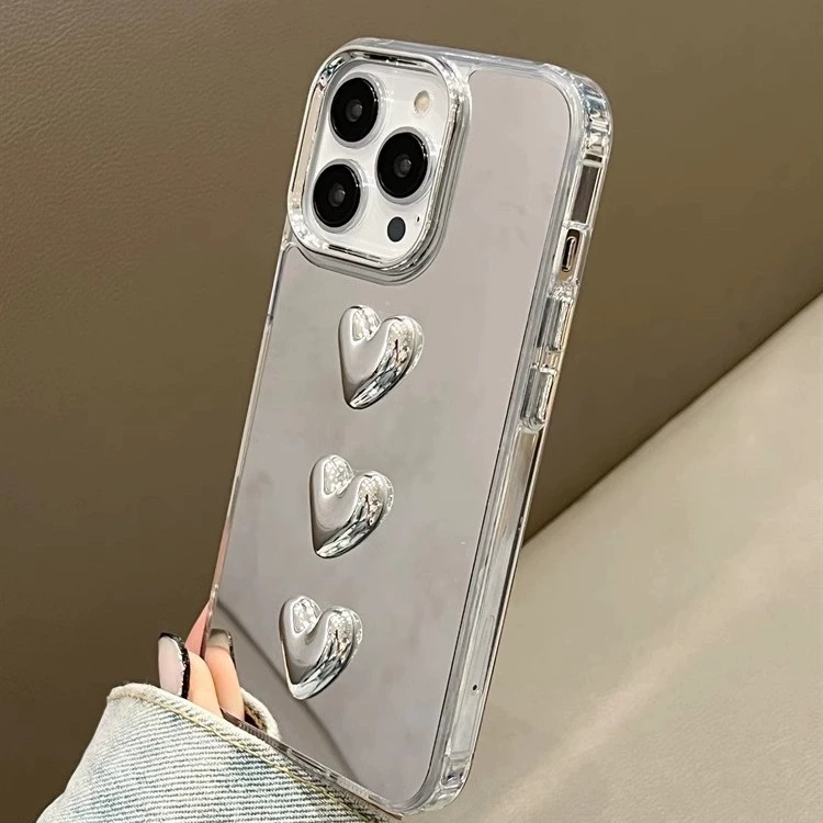 Apple, трёхмерный совместимый чехол для iPhone 16, чехол с эффектом зеркала, 16promax, iphone, стиль высокого качества