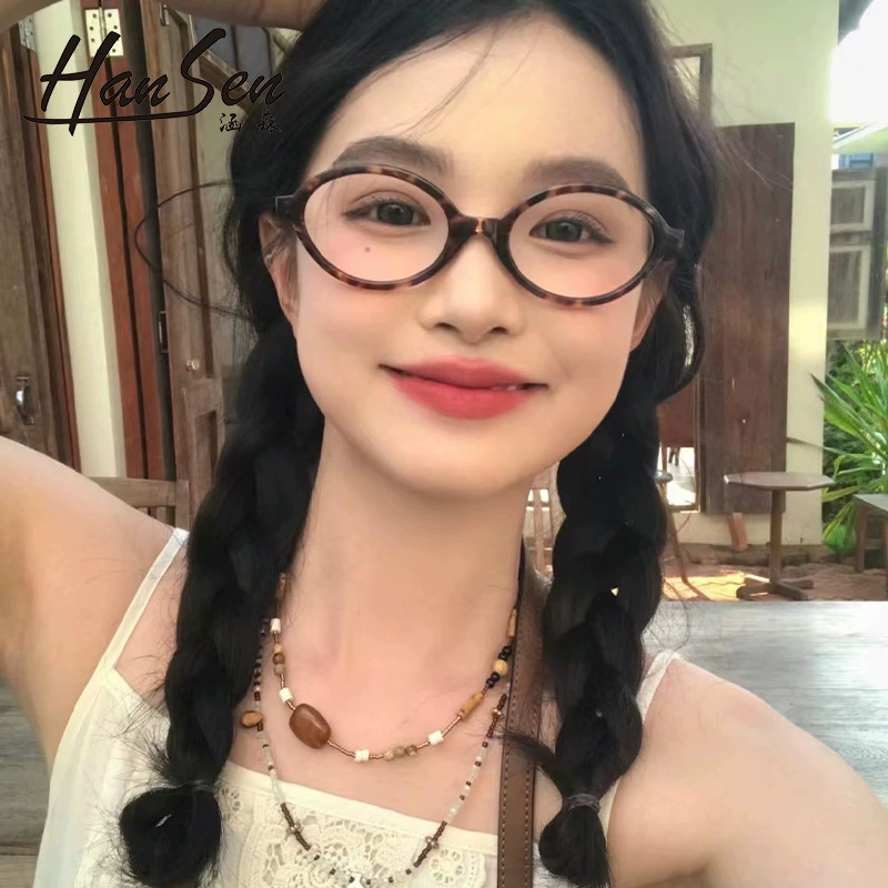 Книга-переферия очков Zhang Yuanying одной кривой - границы коробка очков ботаническое близорукость эллиптическая плоская светлая рама ретро корейские очки рама женский