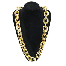 欧美新款嘻哈大金链亚克力UV夸张饰品仿金项链酒吧网红演出金链子