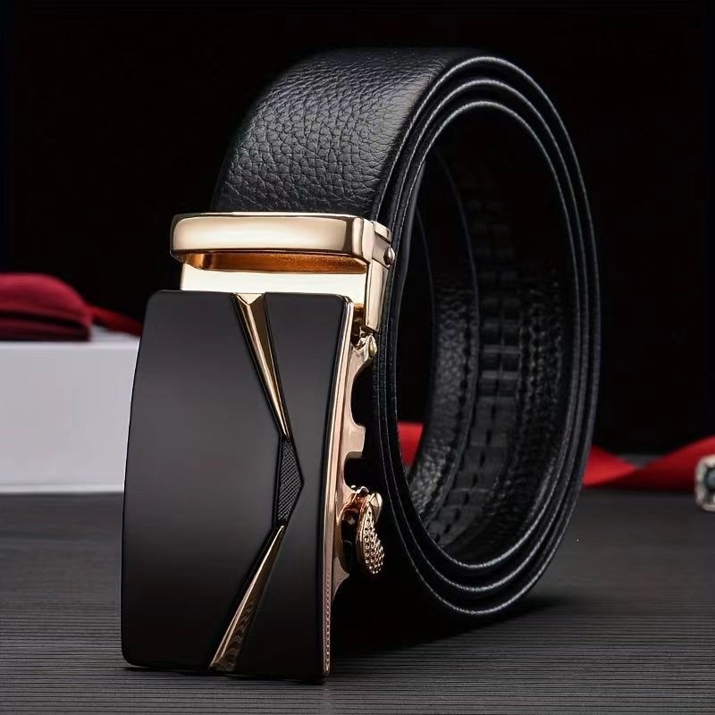 Top Layer Cowhide Men's Belt Trendy Automatic Buckle Waistband Men's Fashion Premium Casual Business Trouser Belt