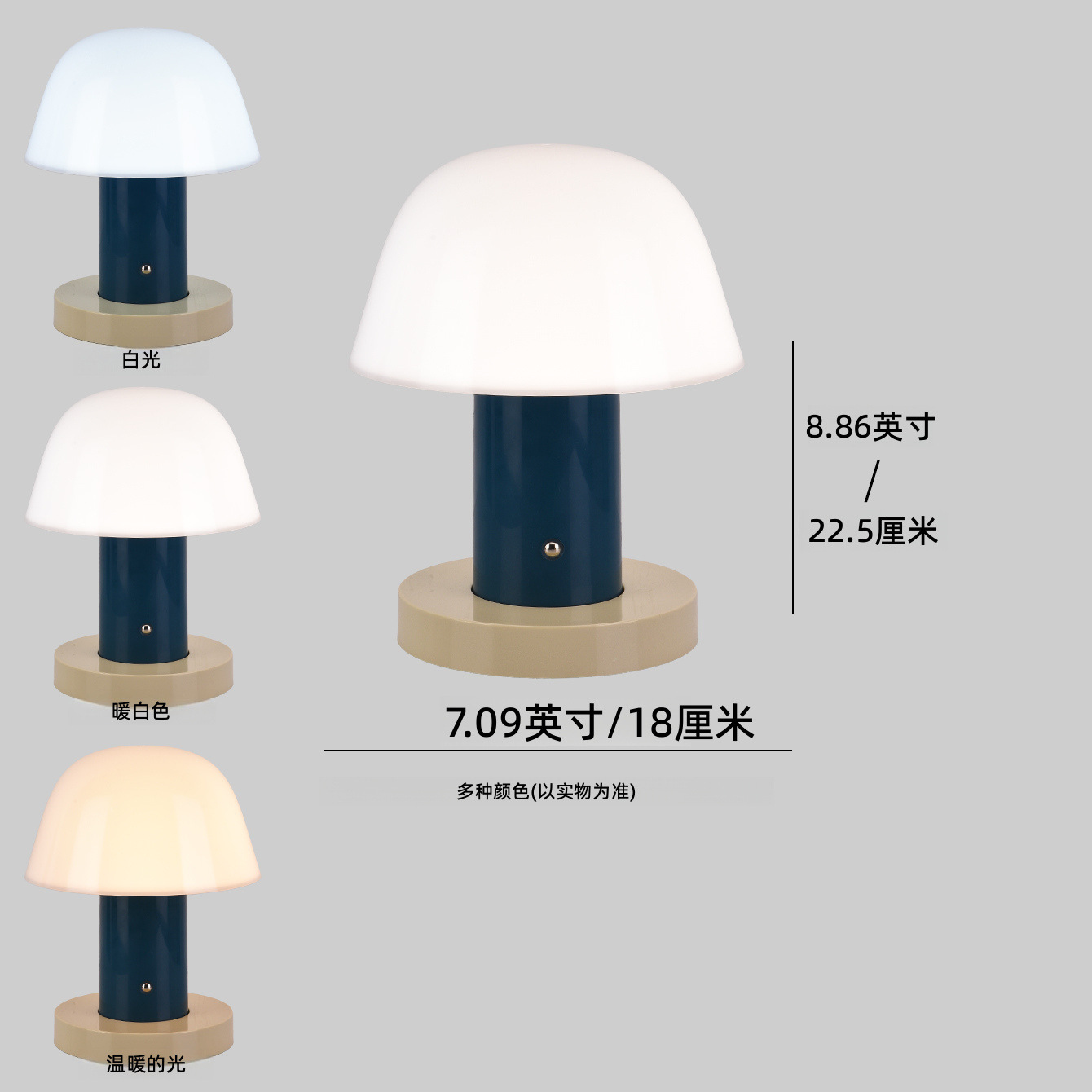 Diseño danés creativo lámpara de escritorio de hongos lujosa lámpara de escritorio recargable nórdica inalámbrica táctil dormitorio cabecera luz de noche