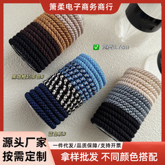 罐装高弹力发绳耐用不伤发皮筋高级感手工编织发绳盒装混色发圈