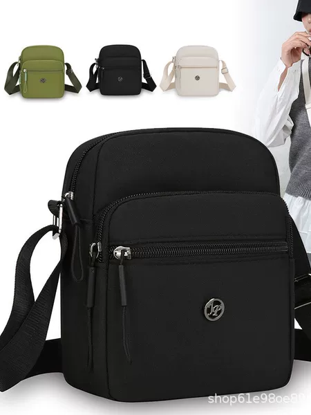Crossbody Small Square Bag Nylon Cloth Bag 2025 Spring New Style Simple Lightweight Crossbody Shoulder Bag Multi-Layer Makeup Bag