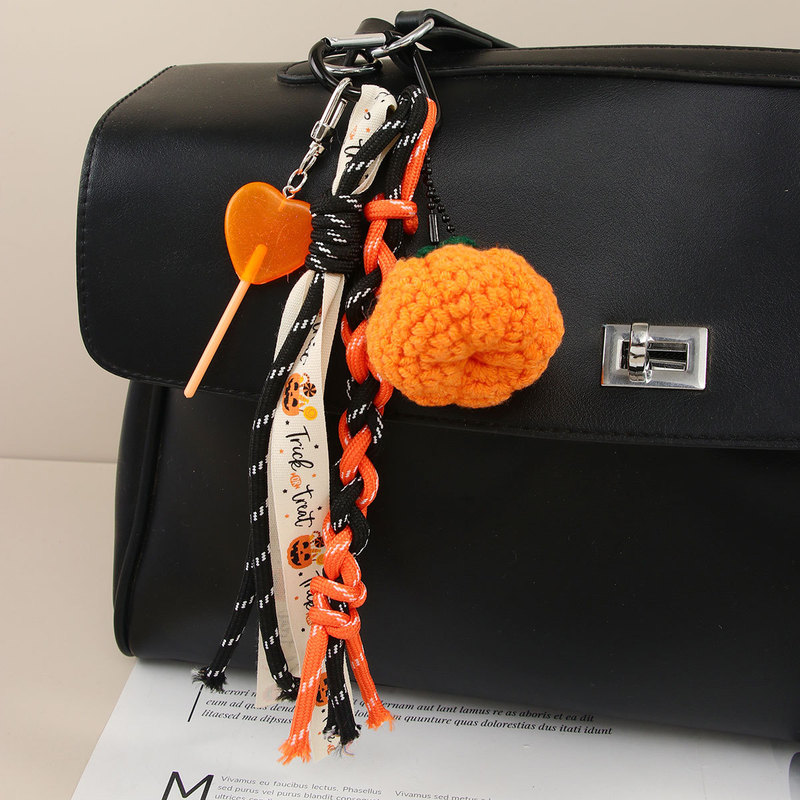 ハロウィンクリエイティブ DIY カボチャ吊りアクセサリー miu ロリポップロープバッグペンダントキーホルダー卸売|undefined