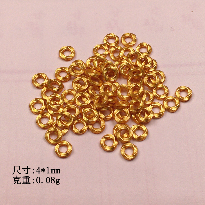 By the Gram, S925 Silver Gold-Plated Twist Spacer Beads for Bracelet Stringing, Necklace Embellishments, DIY Handmade Spacers