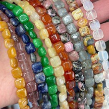 8/10/12MM��Ȼʯ������ɢ�鴮��DIY�Ʒ������淽�α����Ӱ��Ʒ