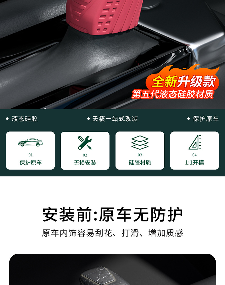 Suitable for 19-24 Models of Nissan Teana, Special Gear Handle Cover, Silicone Gear Cover, Gear Lever Cover, Gear Head Cover