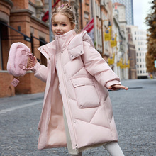 女童中长款羽绒服2025新款冬装洋气韩版中大童装女孩儿童加厚外套