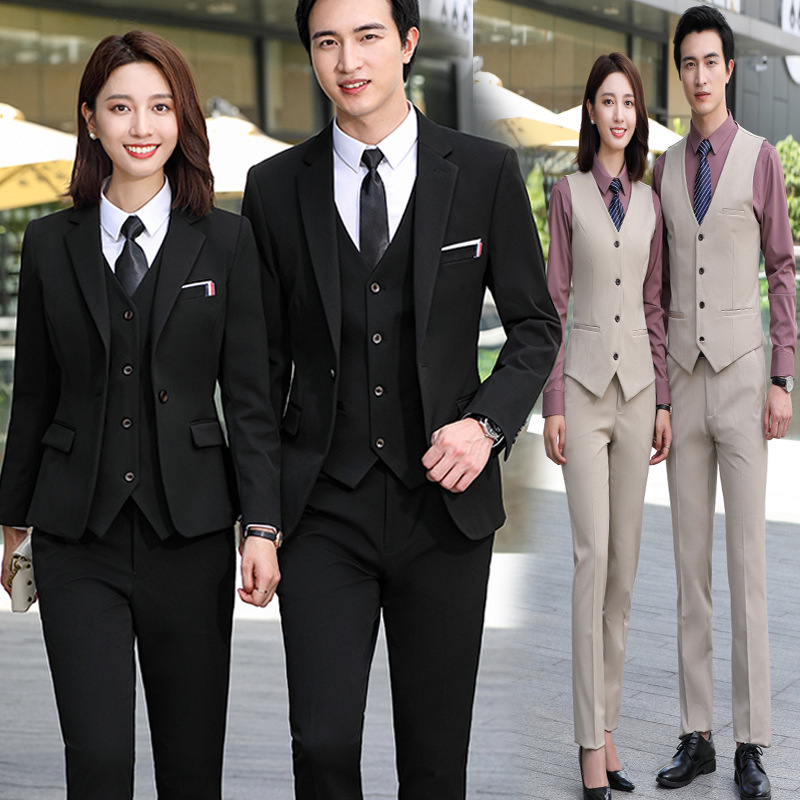 Seven Valley Niang Suit Men's and Women's Best Man Suit Three-Piece Suit Professional Dress Suit Work Clothes Jacket Pants Vest