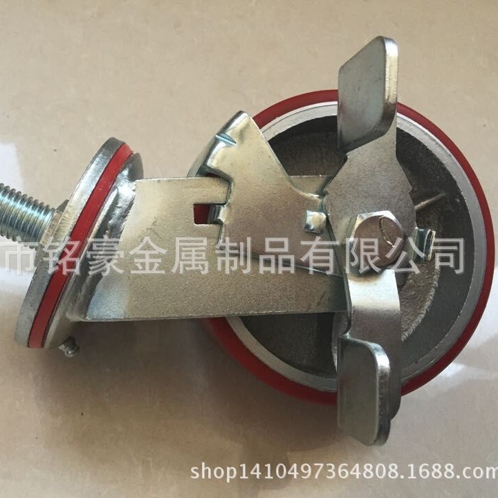 本厂生产  重载型5寸聚氨酯脚轮  粗螺杆脚轮 万向轮