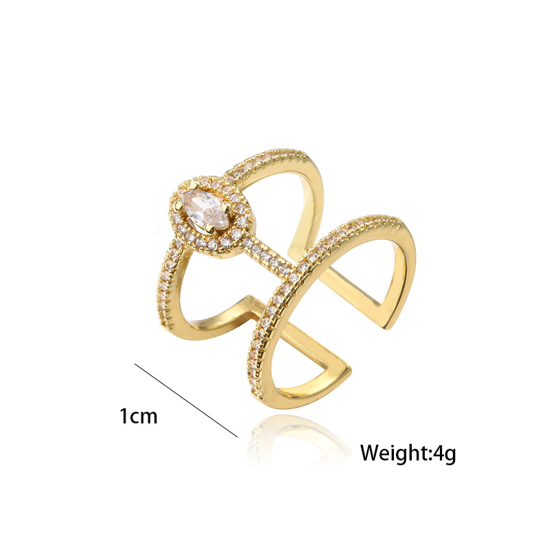 Nihaojewelry wholesale jewelry simple double-layer geometric open ring