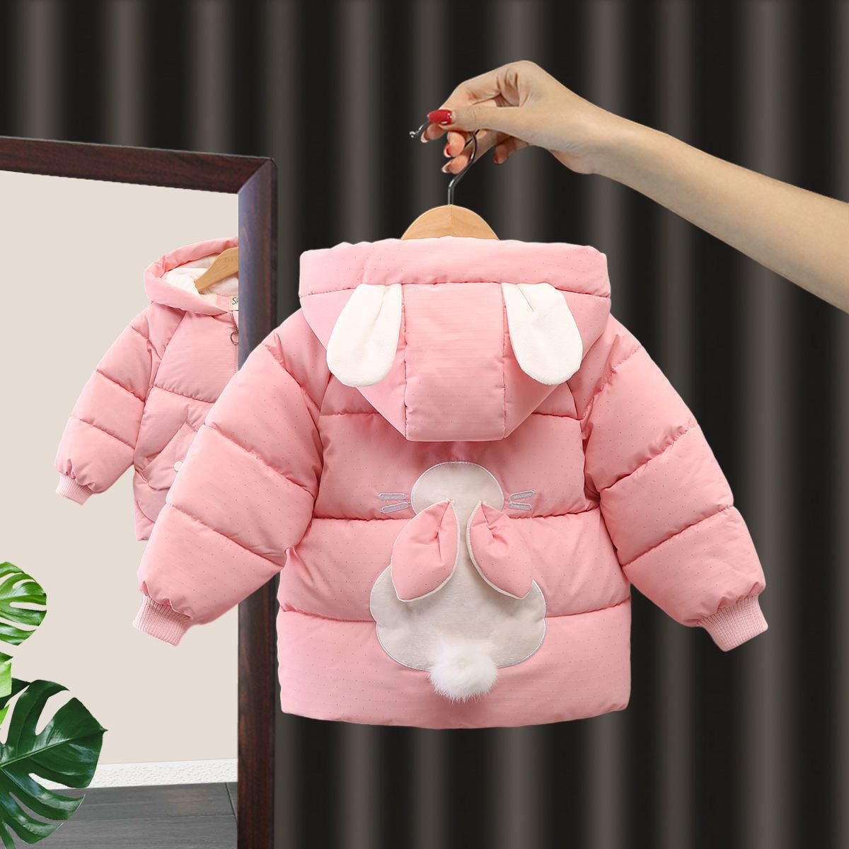 2025新款宝宝棉衣女童冬装加绒加厚羽绒棉服女孩冬季棉袄外套洋气