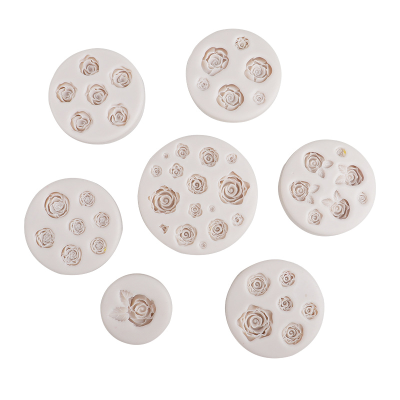 Rosas de hoja de silicona molde de cinta magnética mousse pastel de chocolate aromático decoración accesorios de goteo