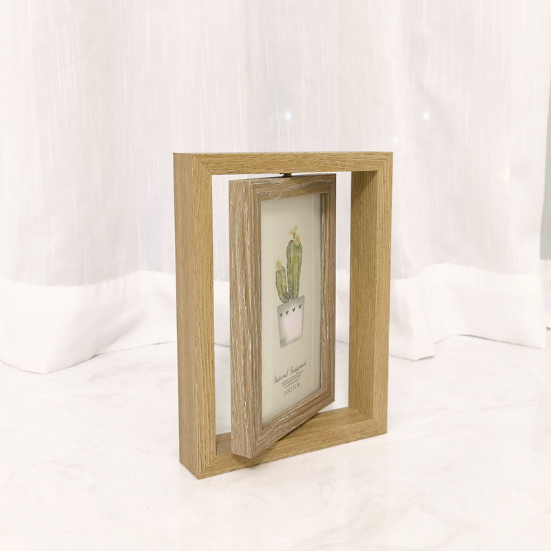 Factory Direct Sales Creative Nordic Personalized Rotating Photo Frame Table Double-Sided Photo Frame Living Room Office Gift Ornaments