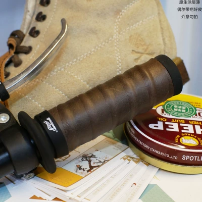 Motorcycle Handle Cover Wrap Breathable Non-Slip - ku-original-retro-oil-wax-with-a-pair-of-bones
