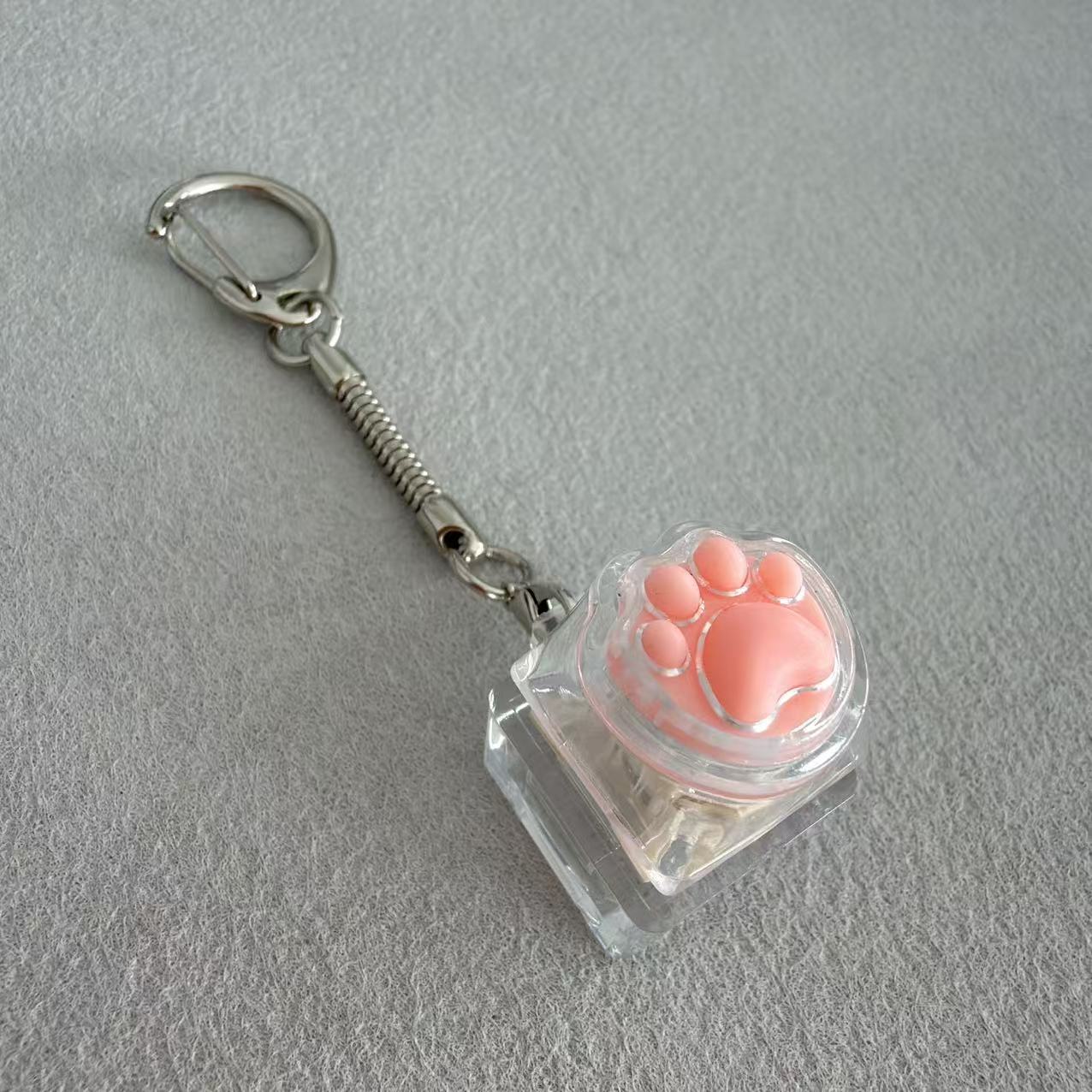 Single key - silicone transparent cat paw (silver white switch) silent click