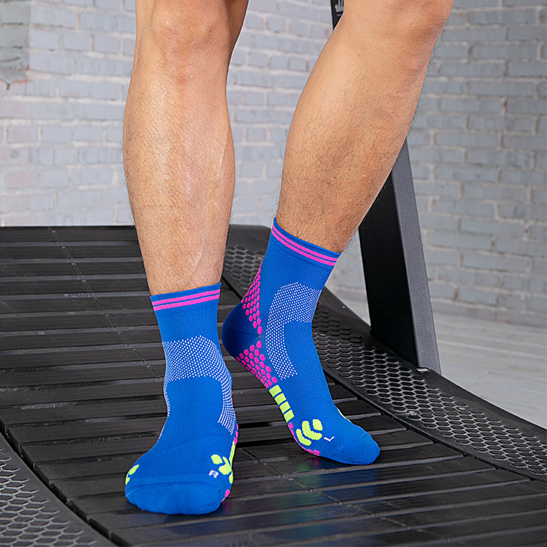 Calcetines deportivos profesionales maratón corriendo fitness calcetines de toalla para hombres calcetines cortos transpirables para mujeres con fondo de masaje absorbente de sudor