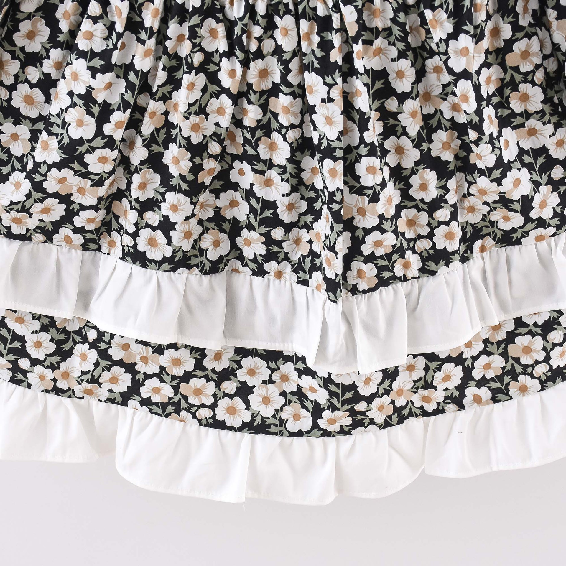 Children's clothing girls' dress 2024 Spring and Autumn new style lace patchwork doll collar Korean version long sleeved_voghion.com