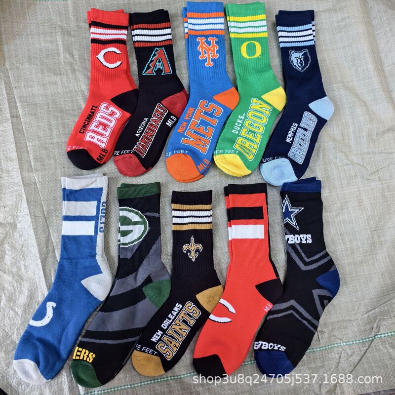 Foreign Trade Team Socks Nfl Ice Hockey Football Men's and Women's Mid-Calf Socks Nba Team Basketball Terry Sports Socks