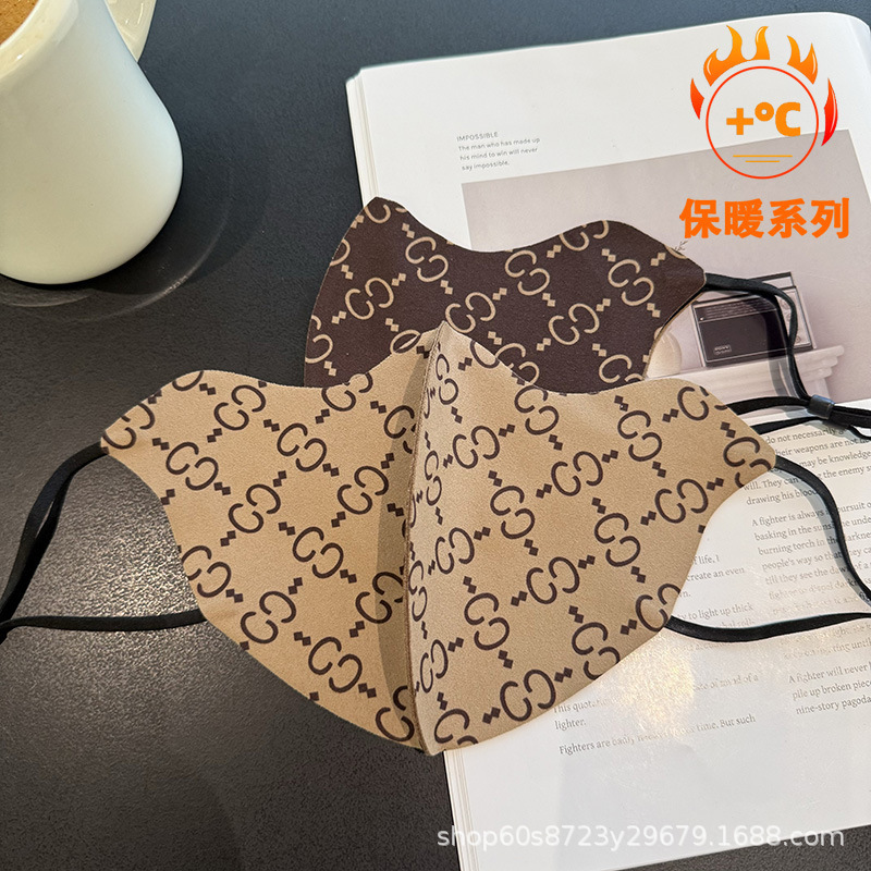 新款秋冬无痕德绒热感老花保暖口罩时尚女防风防寒骑行面罩可调节|undefined
