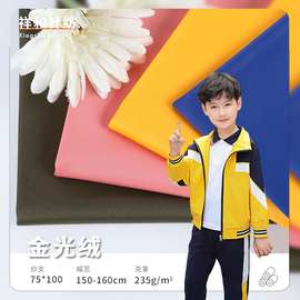 批发单面拉毛金光绒 190g全涤秋冬卫衣运动服校服金光绒面料