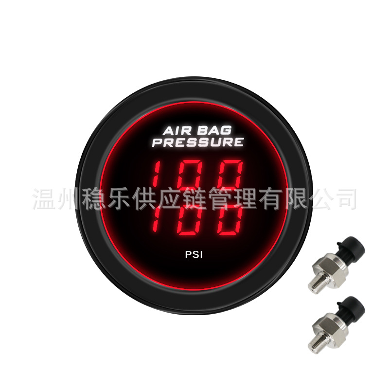 Npt1/8 Digital Display Dual Pressure Gauge with Dual Screens, Modified Led Car Instrument, 0.6m Wire, Engineering Vehicle Instrument
