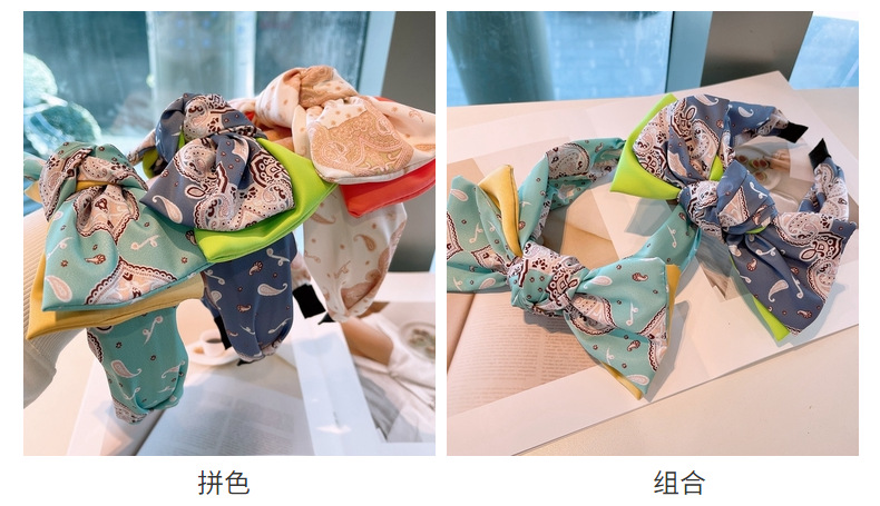 Korean Big Bow Contrast Color Macaron Headband display picture 21