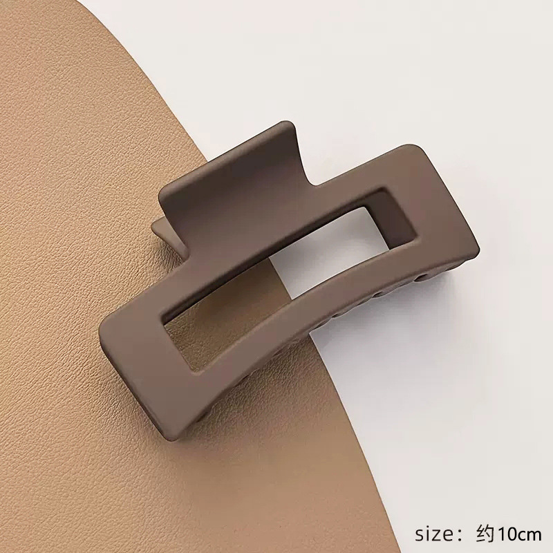 Milk Brown simple clip de tiburón horquilla hembra Cabeza trasera updo clip de pelo cabeza de plástico grande pinza de pelo tocado horquilla