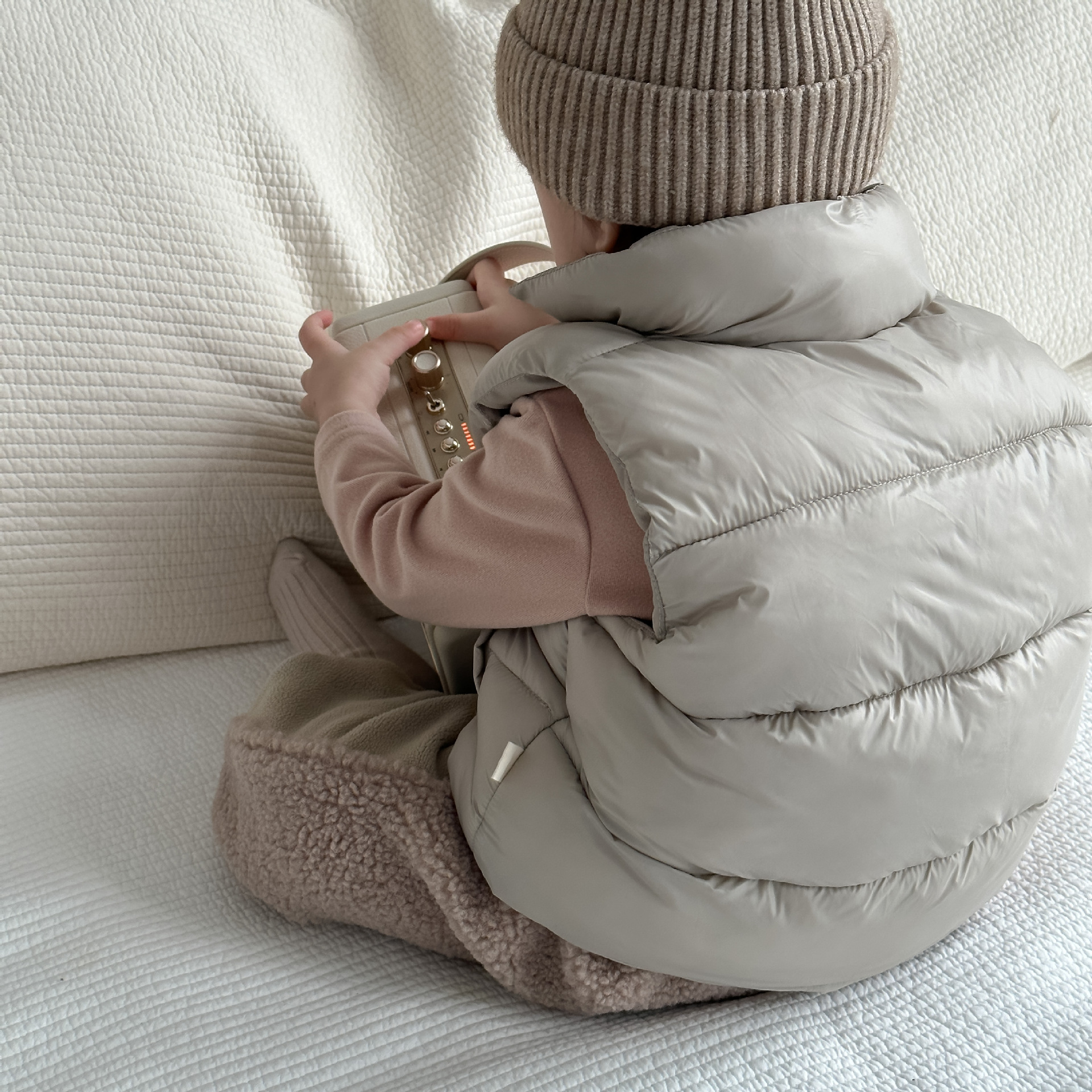 Invierno de invierno de niños, niños y niñas, bebés de algodón, abrazadera de caballo, ropa infantil coreana, chaleco cálido para bebés