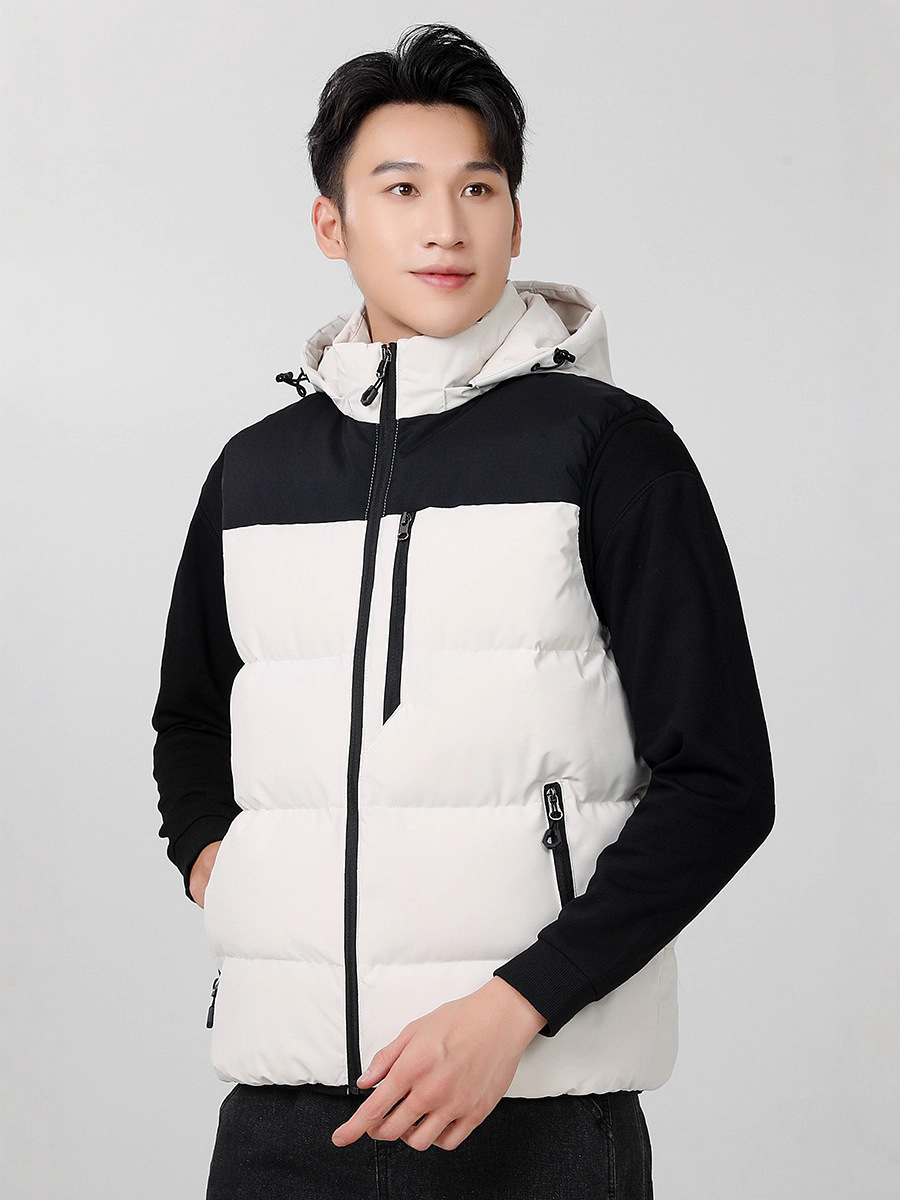 Chaleco de hombre nuevo multi-bolsillo impermeable al aire libre chaleco con sombrero extraíble chaleco de pan chaleco de hombre